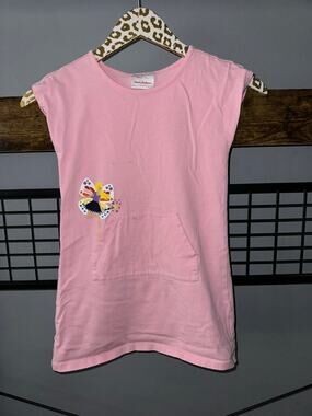 Hanna Andersson Girls Pink Butterfly Dress | Size 120 (6-7)